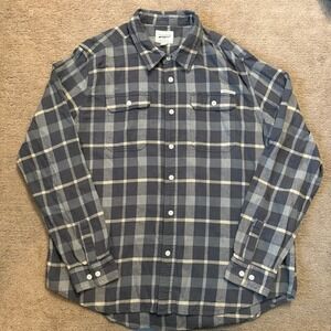 Field and Stream Men's Flannel Shirt Gray Plaid 100% Cotton Size XXL